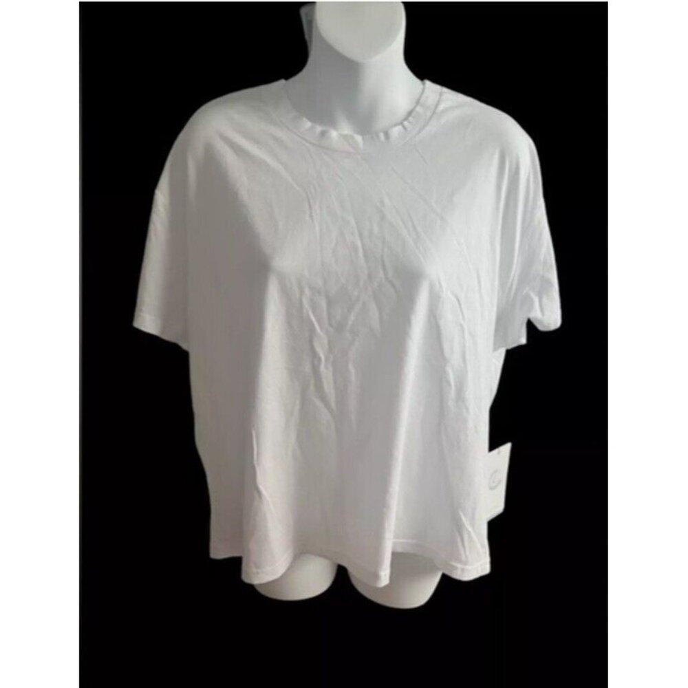 NWT Calme M Scoop Neck Tee Shirt White 118949